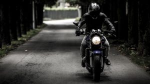 wearing motorcycle jacket